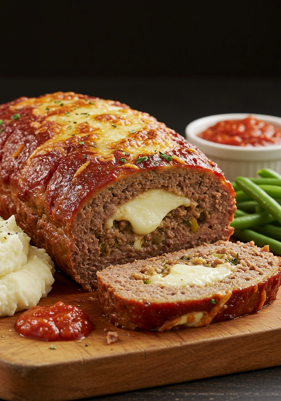 Stuffed Meatloaf with Mozzarella - secondary view